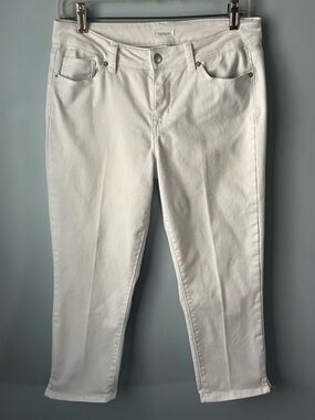 Westport White Denim Capri Mid-Rise Stretch Jeans Size 6